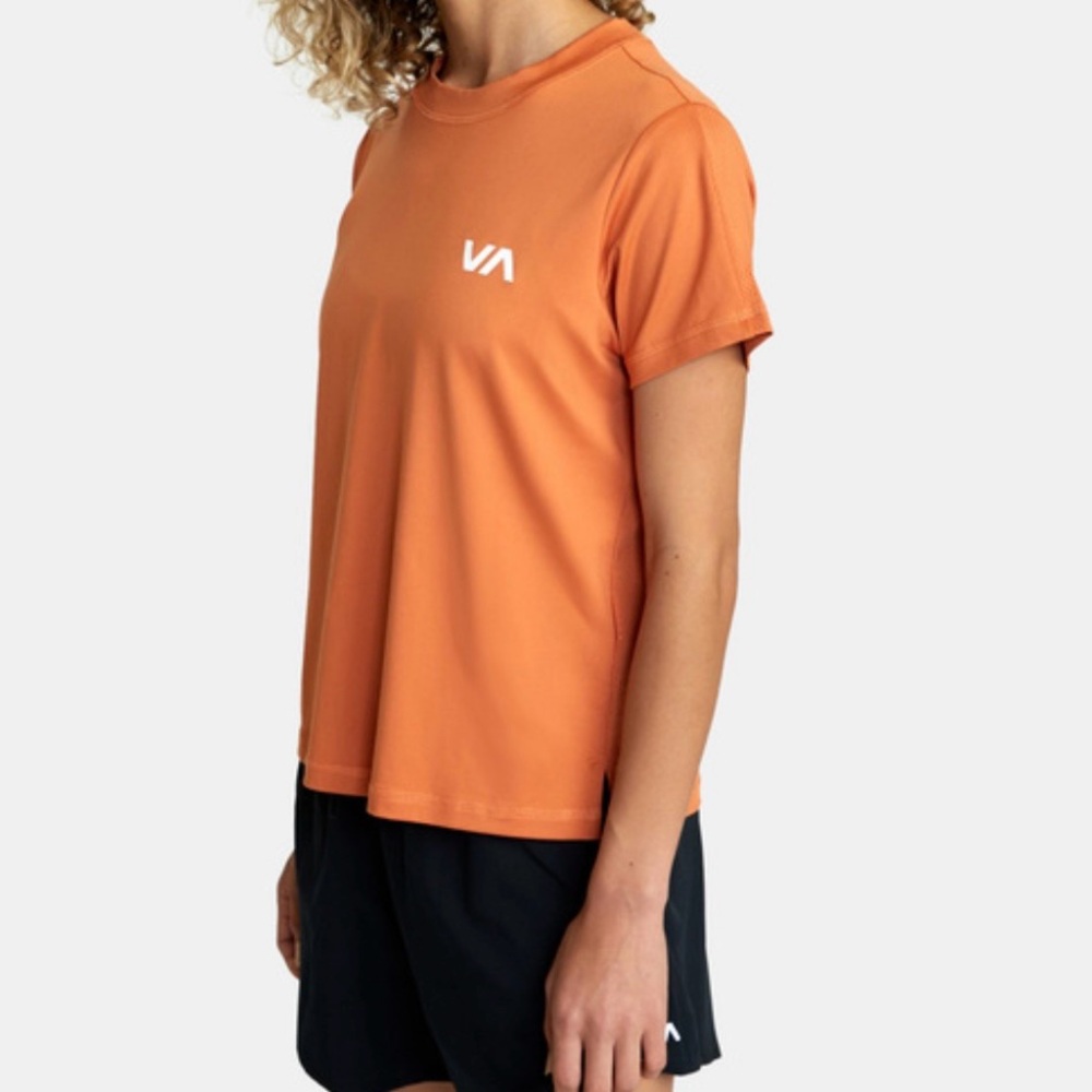 RVCA Rusty Orange Sport Vent Short Sleeve Breathable T-Shirt Top Size XL